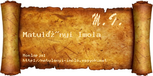 Matulányi Imola névjegykártya